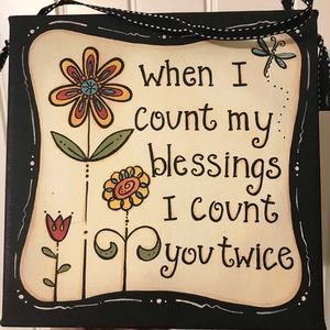 Canvas with ribbon hanger wall decor